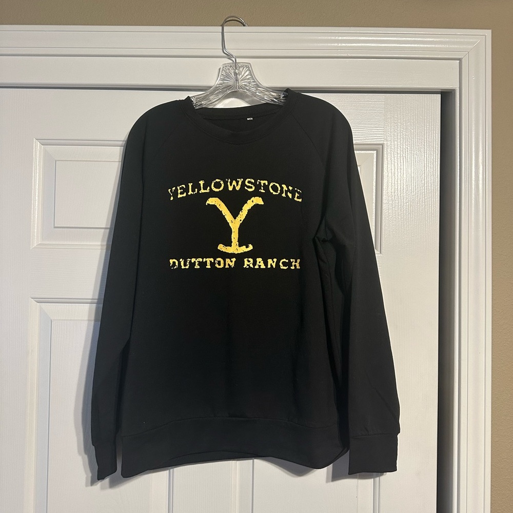 Unisex Yellowstone Dutton Ranch Black/Yellow Sweatshirt Size XL
